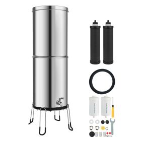 Gravity-fed Water Filter System, 3.25G 304 Stainless-Steel Countertop Water Filtration System, Reduces Lead and up to 99% of Chlorine
