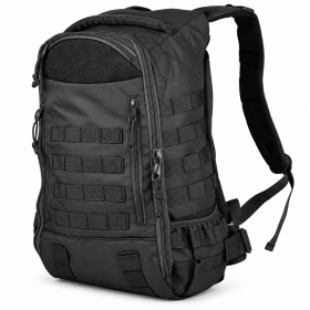 Tactical Backpack with Modular Webbing, Multi-Compartment Outdoor Daypack (Color: Black)