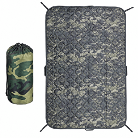 Packable Quilted Camping Blanket, 82 x 58 in, Outdoor Throw with Stuff Sack (Color: Woodland)